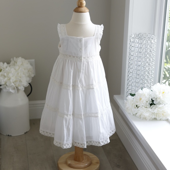 Strasburg White Dress Girls Boho Wedding Beach Portrait 6 Months RARE SIZE NWOT - Picture 5 of 8